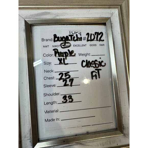 Bugatchi Uomo Mens Classic Fit Purple Plaid Long Sleeve Button-Up Shirt XL - Picture 8 of 8